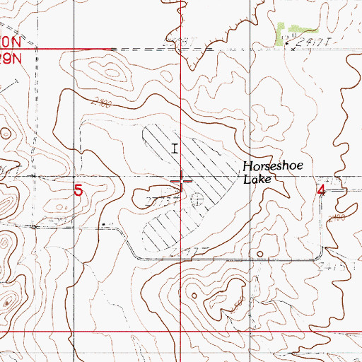 Topographic Map of Horseshoe Lake, MT