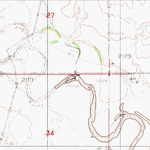 Topographic Map of Lone Tree Creek, MT