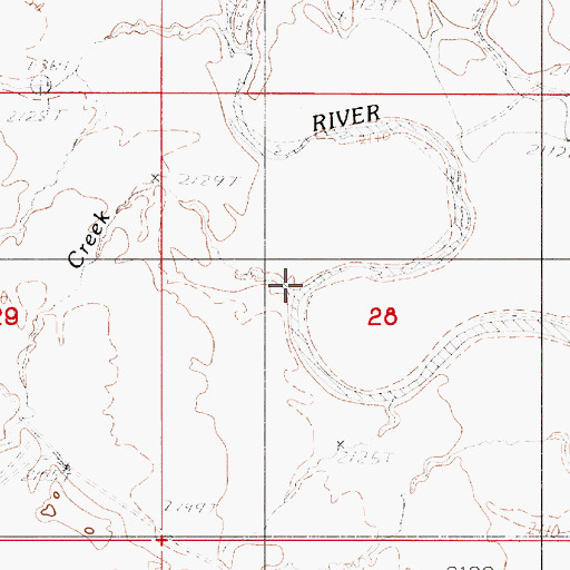 Topographic Map of Short Creek, MT