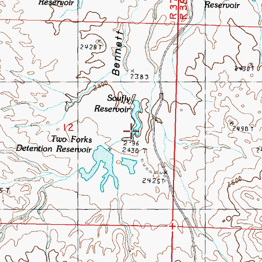Topographic Map of Soufly Reservoir, MT