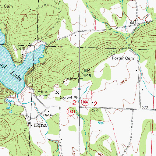 Topographic Map of Horsehead Lake Dam, AR