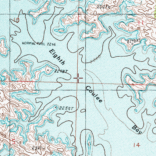 Topographic Map of Eighth Coulee Bay, MT