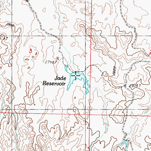 Topographic Map of Jade Reservoir, MT