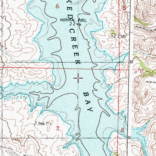 Topographic Map of Crooked Creek Bay, MT