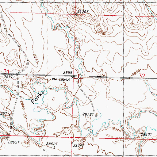 Topographic Map of King Coulee, MT