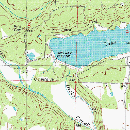 Topographic Map of Ludwig Lake Dam, AR