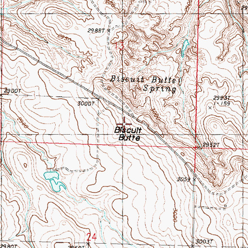 Topographic Map of Biscuit Butte, MT