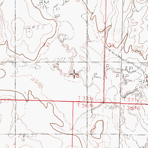 Topographic Map of Hardpan Coulee, MT