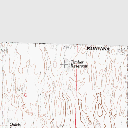 Topographic Map of Timber Reservoir, MT