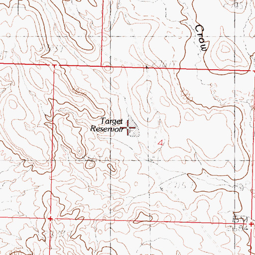 Topographic Map of Target Reservoir, MT