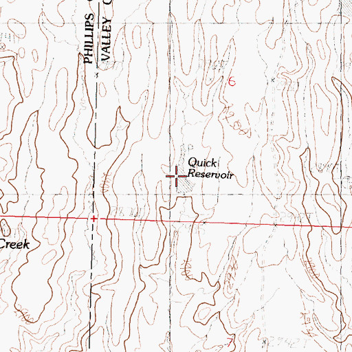 Topographic Map of Quick Reservoir, MT