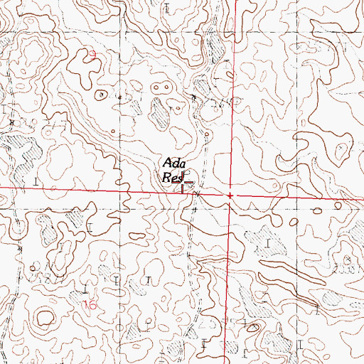 Topographic Map of Ada Reservoir, MT