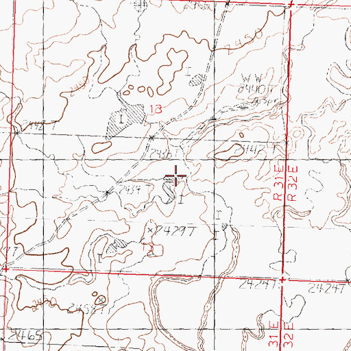Topographic Map of Gustin Coulee, MT
