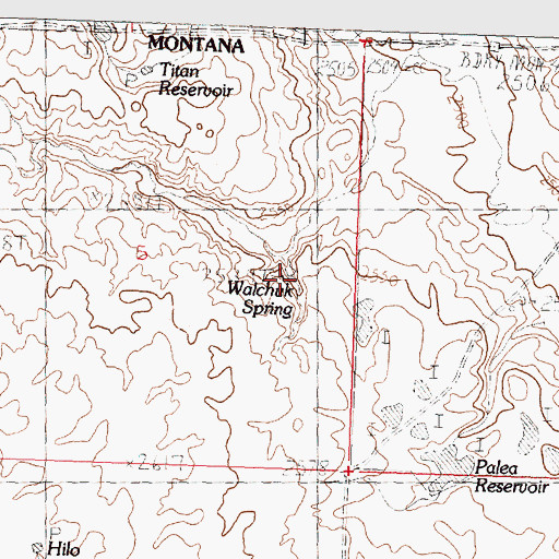 Topographic Map of Walchuk Spring, MT