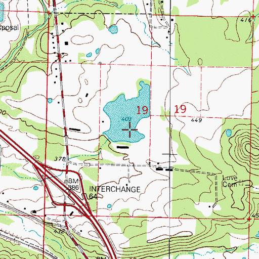 Topographic Map of Harris Pond Dam, AR