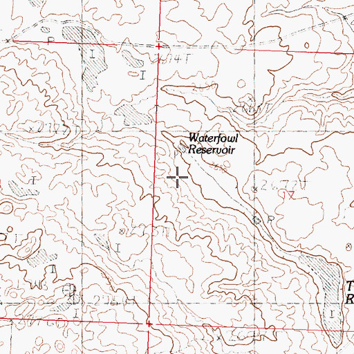 Topographic Map of Waterfowl Reservoir, MT