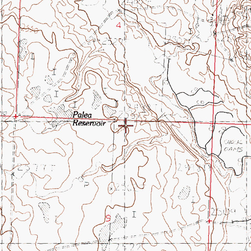 Topographic Map of Palea Reservoir, MT