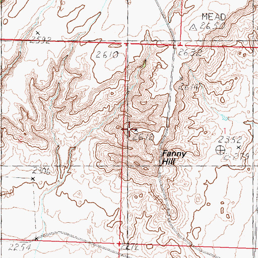 Topographic Map of Fanny Hill, MT