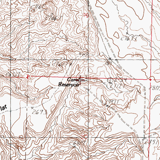 Topographic Map of Carol Reservoir, MT