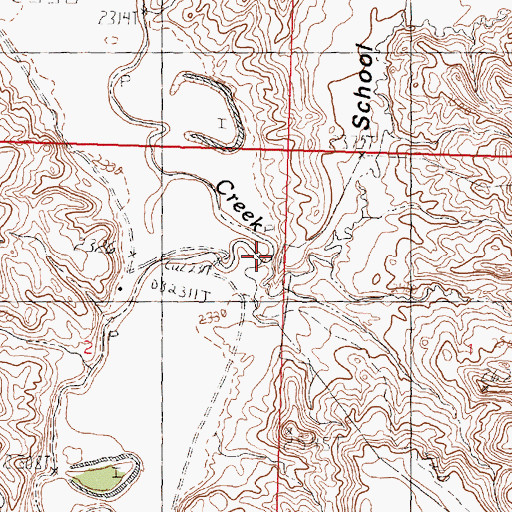 Topographic Map of School Section Coulee, MT