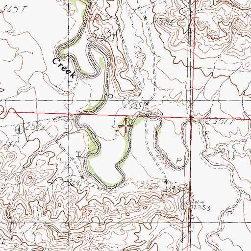 Topographic Map of Peck Coulee, MT