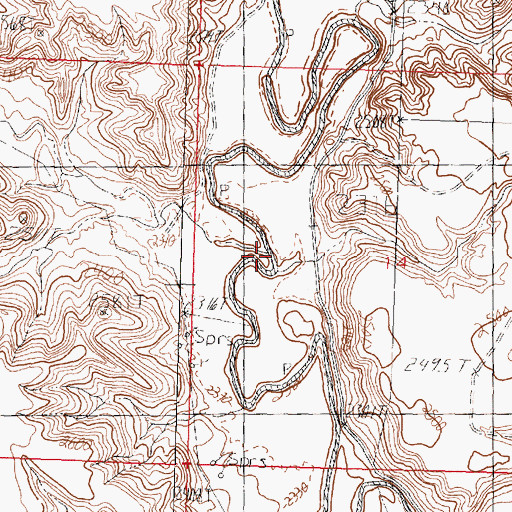 Topographic Map of Cottonwood Creek, MT
