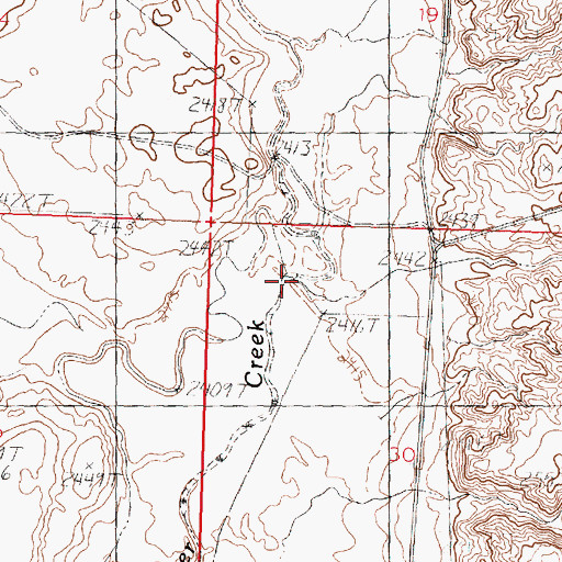 Topographic Map of Dunbar Coulee, MT