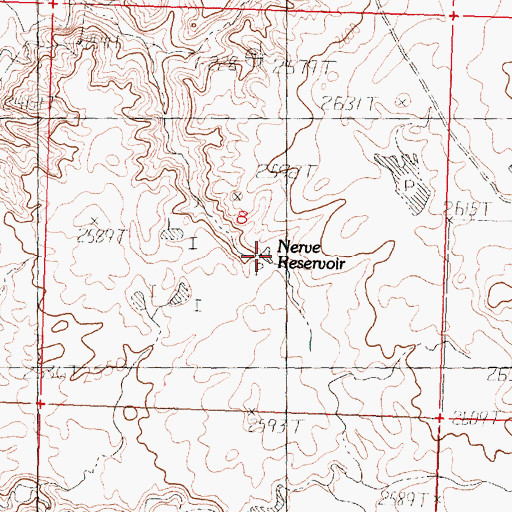 Topographic Map of Nerve Reservoir, MT