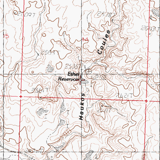 Topographic Map of Ethel Reservoir, MT