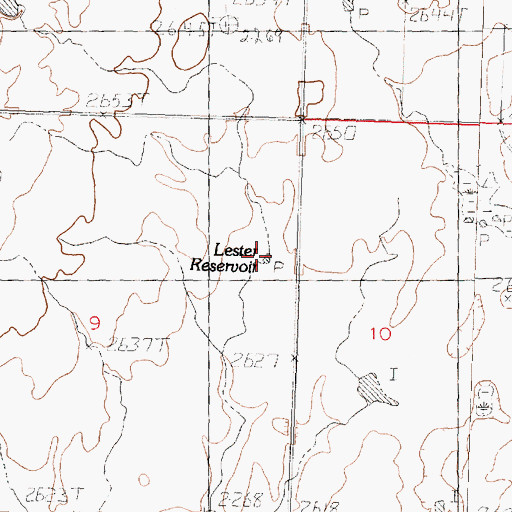 Topographic Map of Lester Reservoir, MT