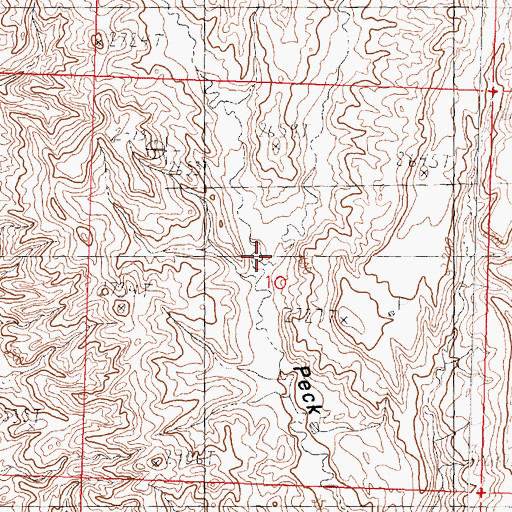 Topographic Map of Woody Coulee, MT