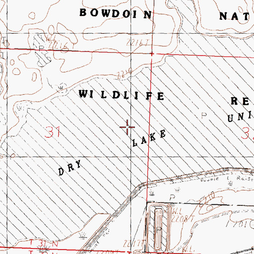 Topographic Map of Dry Lake Unit, MT