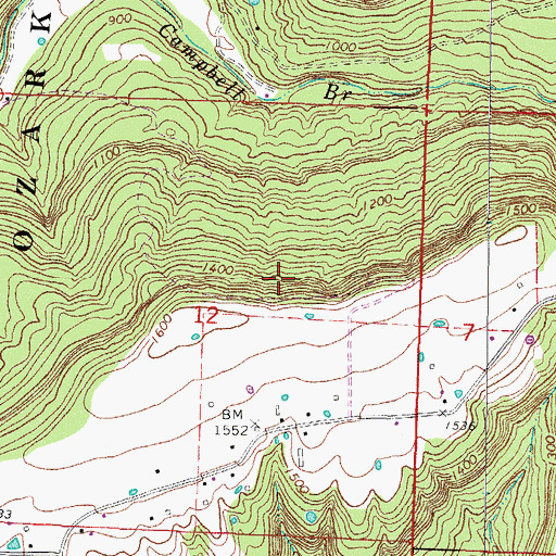 Topographic Map of Lake Fort Smith, AR