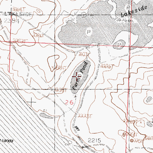 Topographic Map of Farm Pond, MT
