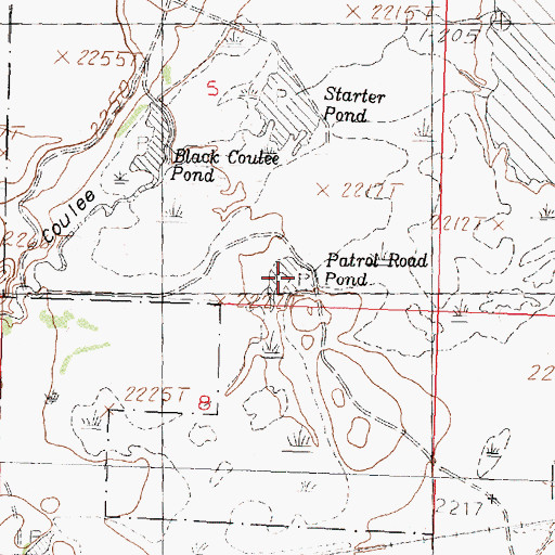 Topographic Map of Patrol Road Pond, MT