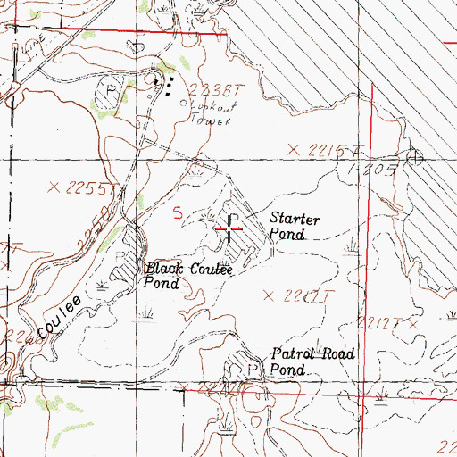Topographic Map of Starter Pond, MT