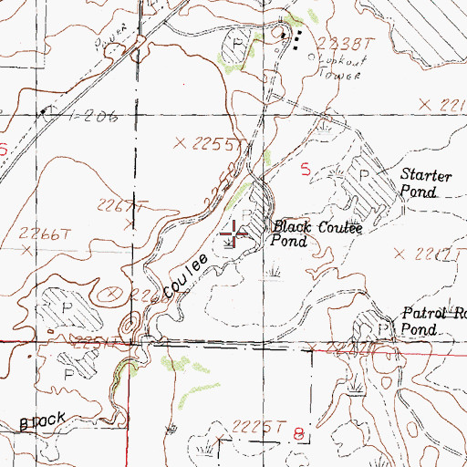 Topographic Map of Black Coulee Pond, MT