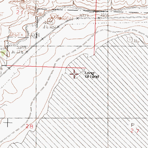 Topographic Map of Long Island, MT