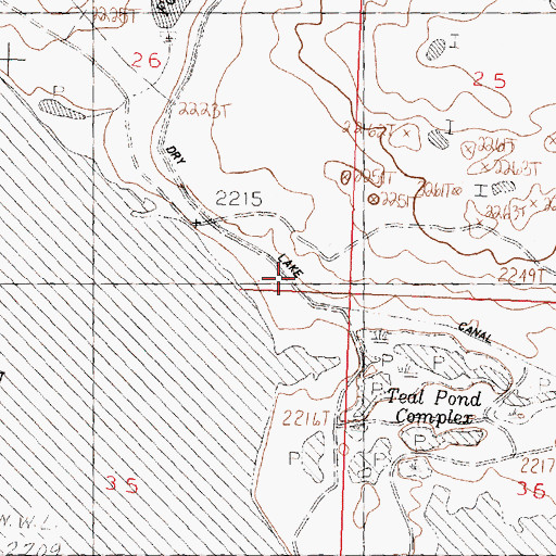 Topographic Map of Dry Lake Canal, MT