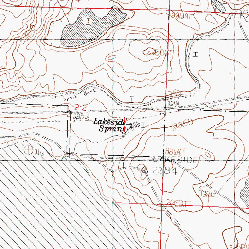Topographic Map of Lakeside Spring, MT