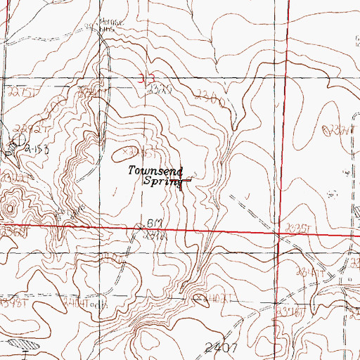 Topographic Map of Townsend Spring, MT