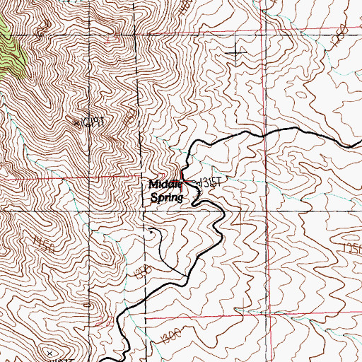 Topographic Map of Middle Spring, AZ