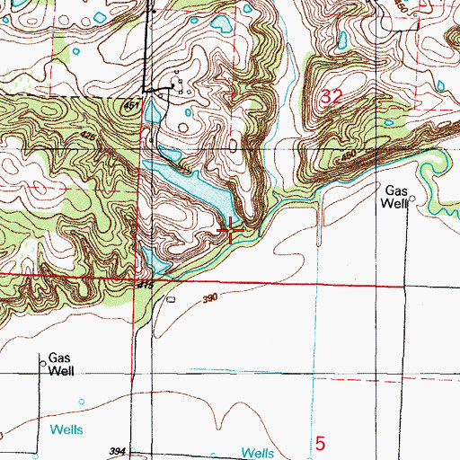 Topographic Map of Hall Lake Dam, AR