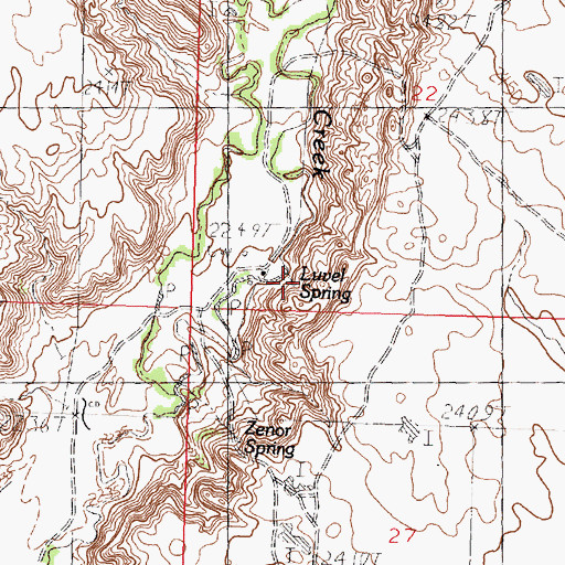 Topographic Map of Luvel Spring, MT