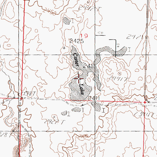 Topographic Map of Carter Lake, MT