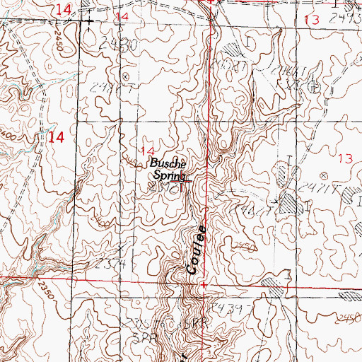 Topographic Map of Busche Spring, MT