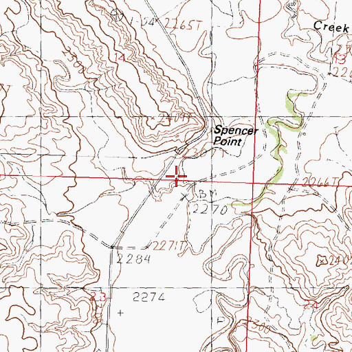 Topographic Map of Pack Rat Coulee, MT