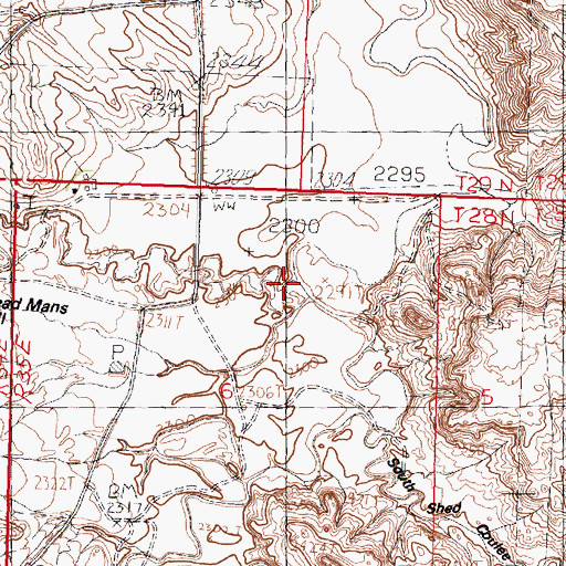 Topographic Map of Lost Coulee, MT