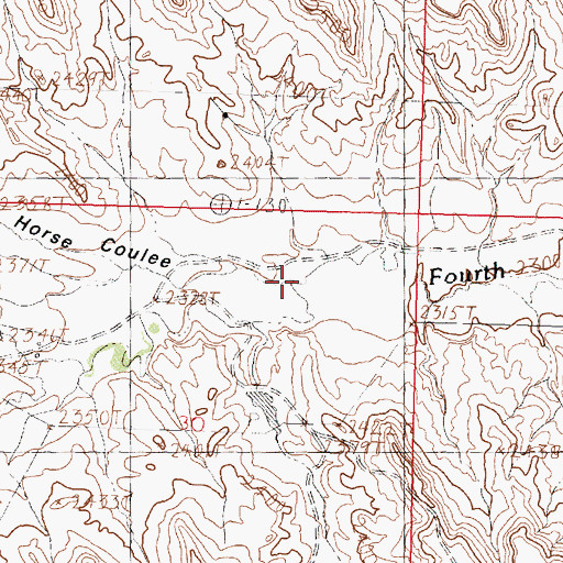 Topographic Map of Dead Horse Coulee, MT