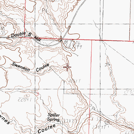 Topographic Map of Swenson Coulee, MT